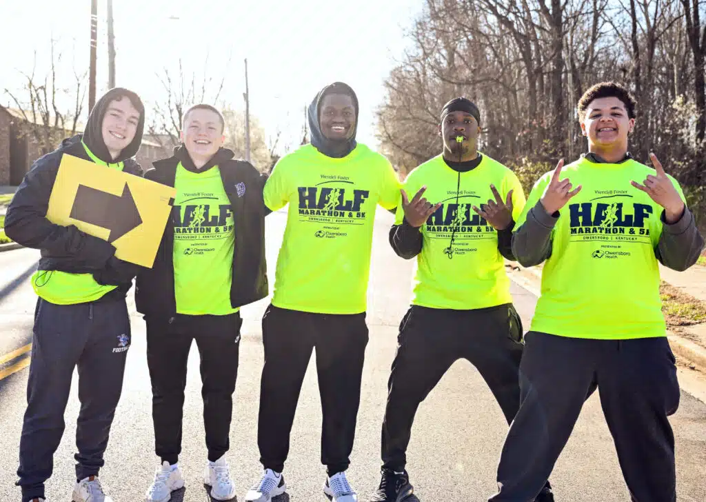 People volunteering at the Wendell Foster Half Marathon & 5K.