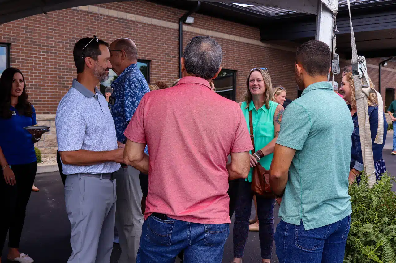 Guests gathered for the ribbon cutting of the Wendell Foster Aquatic Center.